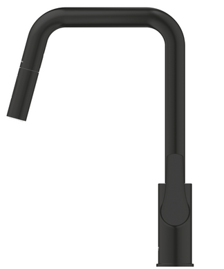 Змішувач для кухні Grohe EuroSmart одноважільний, висувний, 2 - струмені, чорний матовий (306192430), Чорний
