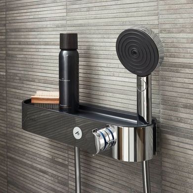 Термостатический смеситель для душа Hansgrohe ShowerTablet Select, черный матовый (24360670)