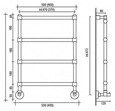 Сушка для рушників електрична Margaroli Sole (Соле) 370&ndash;542 Box арт. 5423704B, Золото