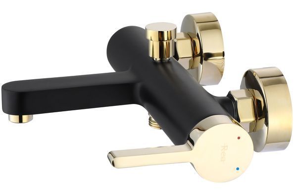 Змішувач для ванни та душу REA POLO BLACK GOLD настінний