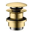 Донный клапан для умывальников Hansgrohe с переливом push-open, полированное золото Optic (50100990)