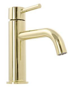 Смеситель для раковины (умывальника) REA LUNGO LIGHT GOLD LOW золотой низкий
