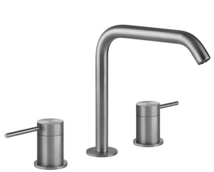 Змішувач для умивальника Gessi316 Flessa триотворний середній без клапана 54012-239, Сталь