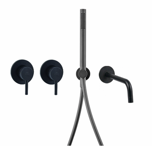 Смеситель для ванны черный матовый Paffoni Light (KITlig011NO)