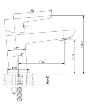 BRECLAV змішувач для умивальника, хром, 35 ​​мм