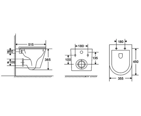 DCA0530111W Devit Calma Унитаз подвесной с крышкой soft-close, Vortex Flush, Белый