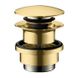 Донный клапан для умывальников Hansgrohe с переливом push-open, полированное золото Optic (50100990)