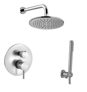 Душевая система Paffoni Shower скрытого монтажа, верхний душ &Oslash;225 мм (цвет - сталь)
