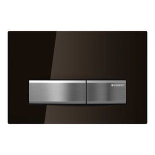 Змивна клавіша Geberit Sigma 50 арт. 115.788.SQ.5, темно-коричневе скло, кнопки сталь
