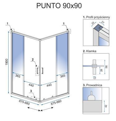 Душевая кабина REA PUNTO 90X90см