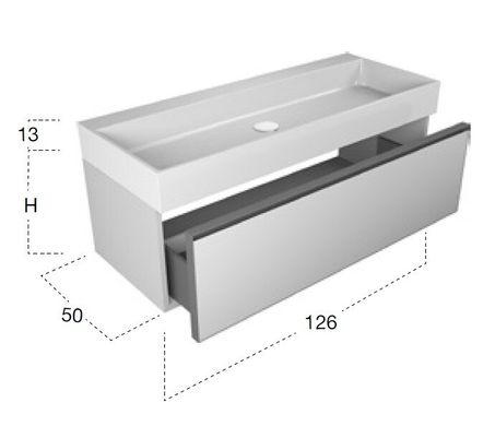 Мебельный комплект ANTONIO LUPI ATELIER+GESTO (L126) 129х50см