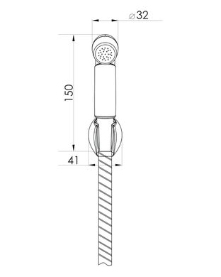 Гигиенический душ Imprese (лейка хром, держатель, шланг в двойной оплетке 1,2 м), Хром