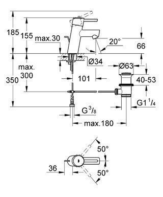 Змішувач Grohe Concetto New 3220410E для раковини, Хром
