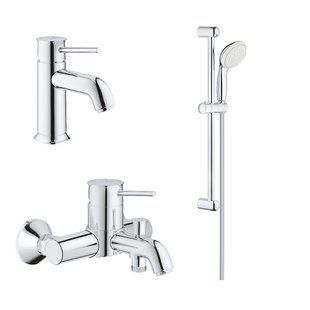 Комплект змішувачів Grohe BauClassic з душовим гарнітуром New Tempesta 100, хром (123868S), Хром