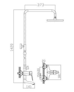 Душова система для ванни Imprese Witow T-10080