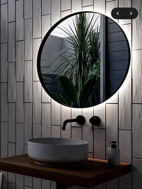 Настенное зеркало с подсветкой Viano 500x500мм черное (доступен индивидуальный размер)