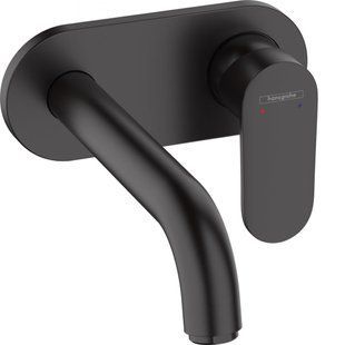 Смеситель для умывальника Hansgrohe Vernis Blend со стены скрытого монтажа 205 мм, Matt Black (71576670), Черный
